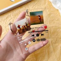 【CW】卐◄  Custom Song Spotify Keychain Personalized Photo Music Album Code Cover Plaque Birthday Girlfriend Keyring