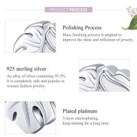 BAMOER Monstera Deliciosa Fashion Charm Fit Original Charm Bangle DIY 925 Silver