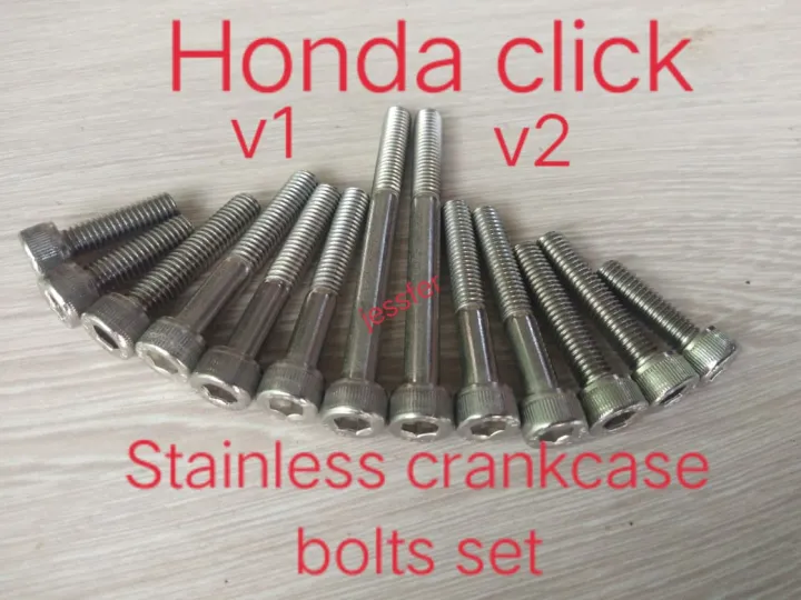 markyzone mc parts stainless crankcase bolts set for honda click v1/v2  allen type.. | Lazada PH