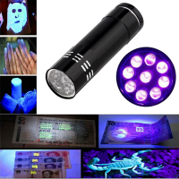 Portable Ultra Violet LED Flashlight Blacklight Light 395 NM Inspection Lamp Torch Light UV Lamp Waterproof Ultraviolet Lamp Rechargeable Flashlights