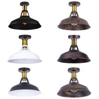 ZZOOI Retro Iron E27 Ceiling Light Shade Loft Vintage Industrial Wind Ceiling Lamp Cover for Home Bar Cafe Shop Lighting Fixture Deco