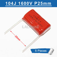 5pcs CBB 104J 1600V 104 0.1UF Metallized Film Capacitor 104J1600V 1600V104J Capacitance Pitch 20mm 25mm