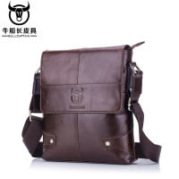 Cow Captain Mens Leather Single Shoulder Crossbody หนังวัวชั้นแรกธุรกิจลำลอง กระเป๋าเอกสารแท็บเล็ตหนังแท้ .