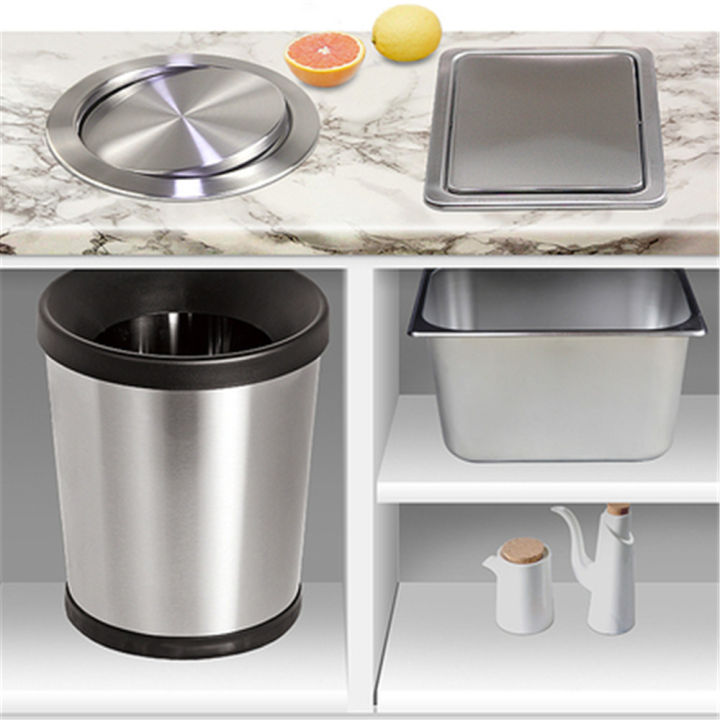 stainless-steel-flush-recessed-built-in-balance-swing-flap-lid-cover-trash-bin-garbage-can-kitchen-counter-top-ashcan-swing-lid