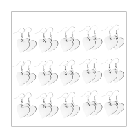 30Pcs Sublimation Blank Earrings Heat Transfer Sublimation Printing Wire Hooks Earrings Wooden Earrings for DIY Craft