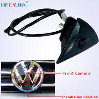 ที่จอดรถด้านหน้ากล้องด้านหน้าสำหรับ Volkswagen Passat CC Golf Jetta Touareg Polo Tiguan T5 Waterpoof Night Vision HD โลโก้ฝัง