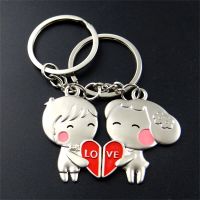 1 Pair Couple Lover Gift Key Rings Chains Fob Metal Bride Groom Heart Love Keychains Christmas Gift Car Key Ring Key Chains