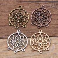 10PCS 28*34mm 4 Color Metal Alloy Dream Catcher Connector For Diy Jewelry Hollow Pendant Charms Bracelet Making DIY accessories and others