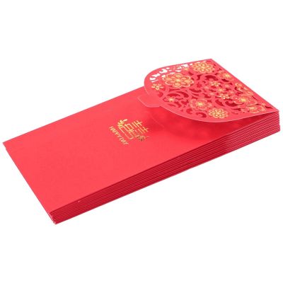40ชิ้นจีนซองจดหมายสีแดงโชคดีซองจดหมายเงินแต่งงานแพ็คเก็ตสีแดงสำหรับงานแต่งงานปีใหม่ (7X3.4ใน)