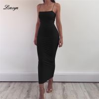 Spaghetti Strap Backless Sexy Long Dress Party Off Shoulder Strapless Summer Maxi Dress Black Autumn Bodycon Dress Women