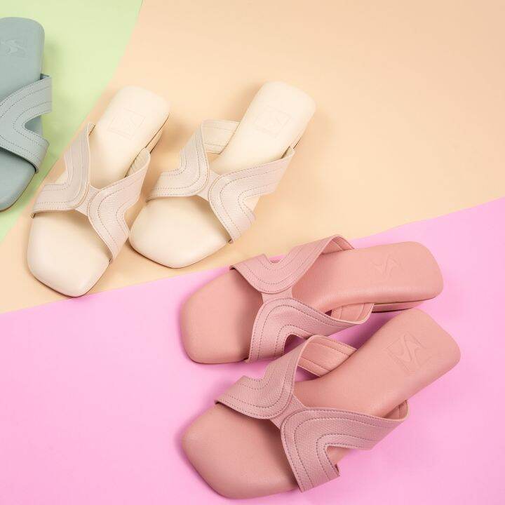 sincera-brand-premium-soft-shoes-รองเท้าแตะ-สีชมพู-หนังนิ่ม-ส้นสูง-1-นิ้ว