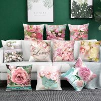 Flower Pattern Decorative Sofa Cushion Cover Pillow Pillowcase Throw Pillows Home Decor Pillowcove Pink Decorative