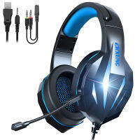 Gaming Headset Subwoofer Stereo With Microphone Wired Head-Mounted LED Light Emitting 3.5mm Plug Suitable For PS4 PC Laptop