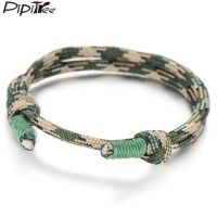 Pipitree Fashion Colorful Paracord Rope Braiding Bracelet for Men Women Adjustable Friendship Bracelets Outdoor Handmade Jewelry Charms and Charm Brac