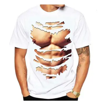 Funny Fake Six Pack Abs Big Muscle Chest' Men's T-Shirt