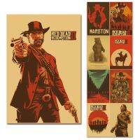 Red Dead Redemption 2โปสเตอร์เกม Retro Wall Decor 30X45ซม. เหมาะสำหรับบ้านอินเทอร์เน็ตคาเฟ่และบาร์ Vintage Big KraftCanvasStyle โปสเตอร์