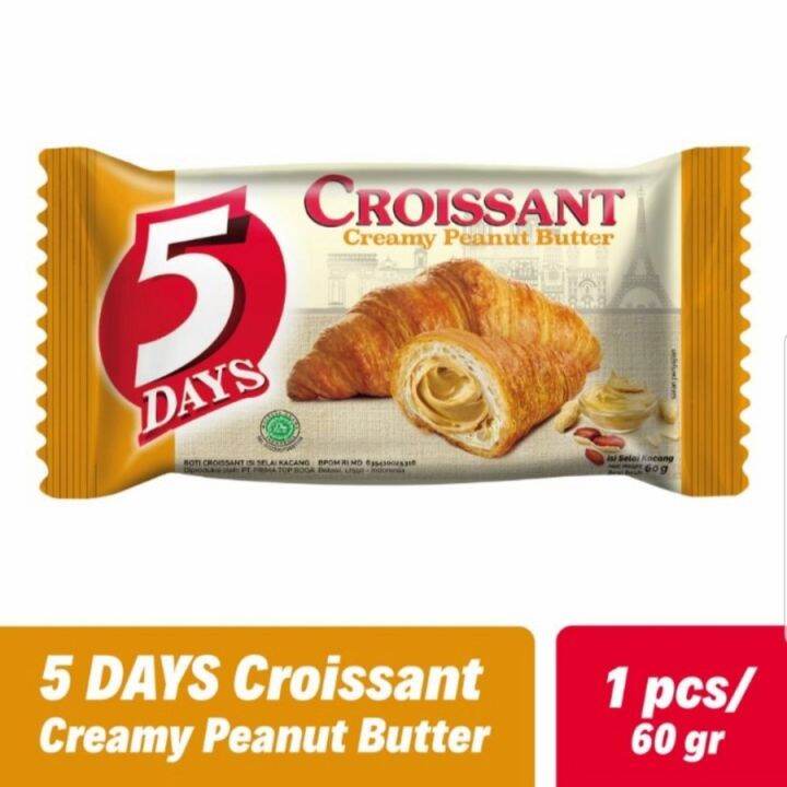 5 Days Croissant Creamy Peanut Butter Roti 60 gram Lazada Indonesia