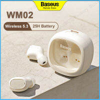 Baseus WM02 Mini Earpbuds หูฟังมินิบลูทู ธ 5.3 TWS หูฟังไร้สายจริง iPhone 12 13 14 หูฟัง Huawei Xiaomi ไมโครโฟนในตัว