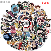 YUECHENG สติกเกอร์ติดกระเป๋าสเกตบอร์ดแล็ปท็อปสติกเกอร์ลายอะนิเมะ50ชิ้นสติกเกอร์กันน้ำ