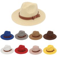 Topi Bucket สำหรับผู้หญิง,หมวกแก็ปใหม่ธรรมชาติปานามารูปหมวกฟางนิ่มสำหรับฤดูร้อน/ผู้ชายปีกกว้างหมวกกันแดดสไตล์ชายหาดหมวกสักหลาดป้องกันรังสียูวี