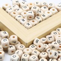 50/100/200pcs 10mm Square Wooden Alphabet Beads Mix Wood A-Z Letter Spacer Beads For Jewelry Making Diy Bracelet Necklace Crafts