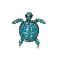 Rhinestone Enamel Sea Turtle Brooches For Women Men 2 Colors Available Lovely Animal Fashion Jewelry Summer Style High Quality