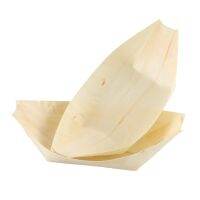 50x finger food - bowls, "boat" biodegradable wood