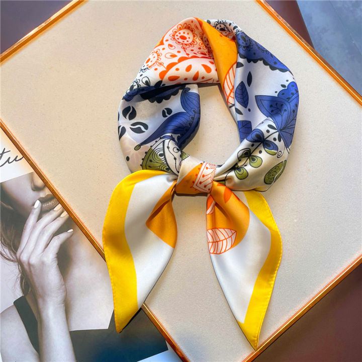 Silk Scarves Women Luxury, Satin Shawl Hijab Bandana