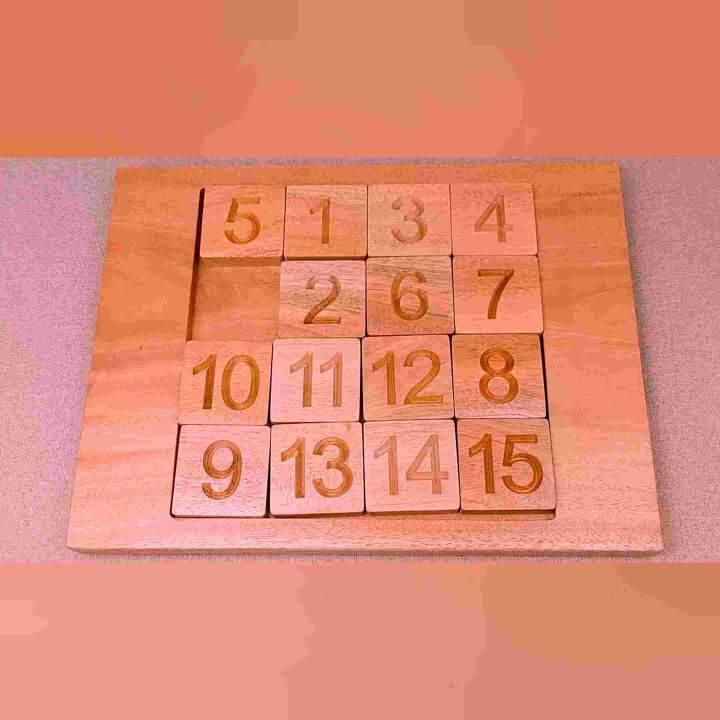 Wooden Numbers Sliding Tile Puzzle/ Number Tile Puzzle/ Sliding Tile