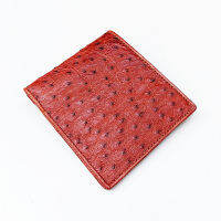 Ostrich Bifold Wallet กระเป๋าหนังนกกระจอกเทศสีแทน ทั้งภายในและภายนอก เป็นกระเป๋าหนัง Exotic ที่สำหรับทั้งชายและหญิง