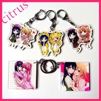 Anime Otome Game Citrus Acrylic Keychain Strap Figure Aihara Yuzu Aihara Mei Cosplay Fashion Brooches Pins