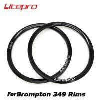 Litepro สำหรับขอบจักรยานพับ Brompton 349 16x1-38อลูมิเนียมอัลลอยด์ Double Wall Glossy All Black Schrader Valve