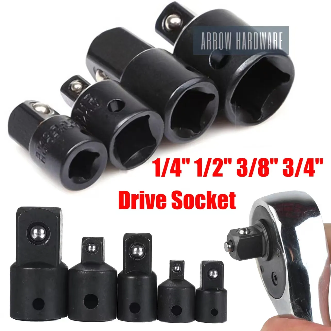 4pcs 1 4 3 8 1 2 Drive Socket Adapter Converter Reducer Air Impact Lazada Ph