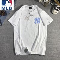 Mlb100% เสื้อยืดแขนสั้น โฟม พิมพ์ลายน่ารัก ทรงหลวม เรียบง่าย แฟชั่นสําหรับผู้ชายและผู้หญิง