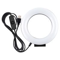 4.7Inch Ring Light LED Desktop Ring Lamp USB White Light for Makeup Video Live Studio Photography