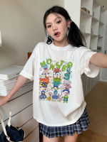 KUMIKUMI การ์ตูนที่น่าสนใจพิมพ์เสื้อยืดแขนสั้นสบาย ๆ T0295