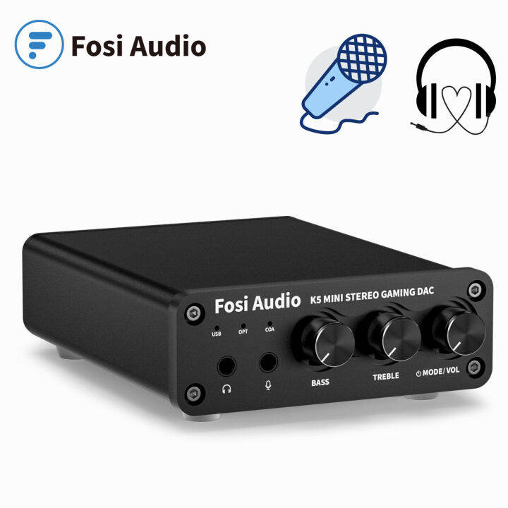 Fosi Audio USB Gaming DAC With Microphone & Headphone Amplifier Audio