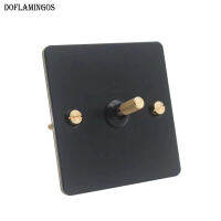 Black Loft Industrial Style Light Luxury R Copper Hand Dialing Metal Panel 86 Type Lever Switch Surface Mounted ss Screw