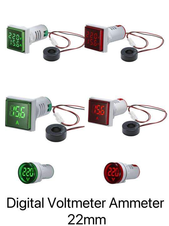 Display Digital Voltmeter Ammeter AC 50500V 0100A Amp 22 Mm Voltage