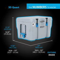 แคมป์ปิ้งเย็นกล่องเก็บความเย็นสูง Nsbk53eemmt 55 Quart