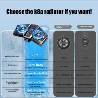 ❃ Game Cooling Adjustable K8a Phone Radiator With Smartphone Temperature Display Mini For Ipad Phone Laptop Mobile Phone Cooler