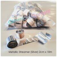 กระดาษตัด สายรุ้ง สีเงิน แบบเงา  ขนาด  2 ซม × 10 ม. / 1 กิโลกรัม Confetti Streamer  Metallic Silver Color Size 2 cm x 10 m. /  1 kg