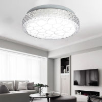 LED Ceiling Light Lamp Modern Living Room Lighting Fixture Crystal Rim 220V 3 Color Adjustable Panel Lights For Bedroom Kitchen