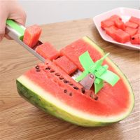 Watermelon Cutter Stainless Steel Windmill Design Cut Watermelon Kitchen Gadgets Salad Fruit Slicer Cutter Tool Divider Peeler