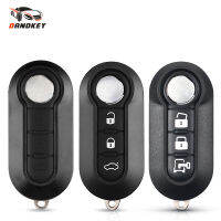 【YY】Dandkey New Styling 3 Buttons Rubber Pad Fob Flip Folding Blank Key Shell For Fiat 500 Panda Abarth Punto Remote Car Key Case