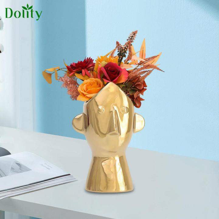 Dolity Porcelain Flower Vase Holder Flowerpot for Office Decor Lazada PH