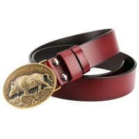 Mens belt Genuine Leather male Wild boar buckle pig skin belt metal swine fashion strap for men gift belt Wild boar belts