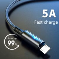 ♨﹉ Micro USB Cable 5A LED Fast Charging Micro Data Cord For Huawei Samsung Xiaomi Android Mobile Phone Accessories Charger Cables