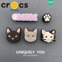 cross jibbitz จี้กระดุม รูปหัวแมวน่ารัก สําหรับตกแต่งรองเท้า cross DIY