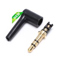 2Pcs/lot 90 Degrees 3.5mm stereo headset plug jack 3 4 pole 3.5 Gold Plated Black Audio Plugs Jack Adaptor Connector